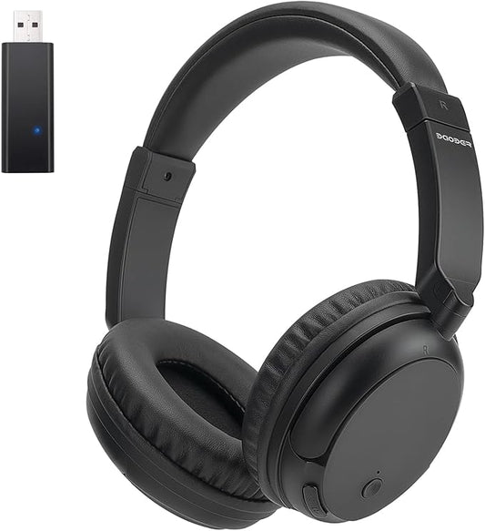 BAOBER Wireless Bluetooth Headphone Over Ear, Bluetooth Transmitter for TV,PC,3.5mm Audio Device, Wired and Wireless Headset (Black)