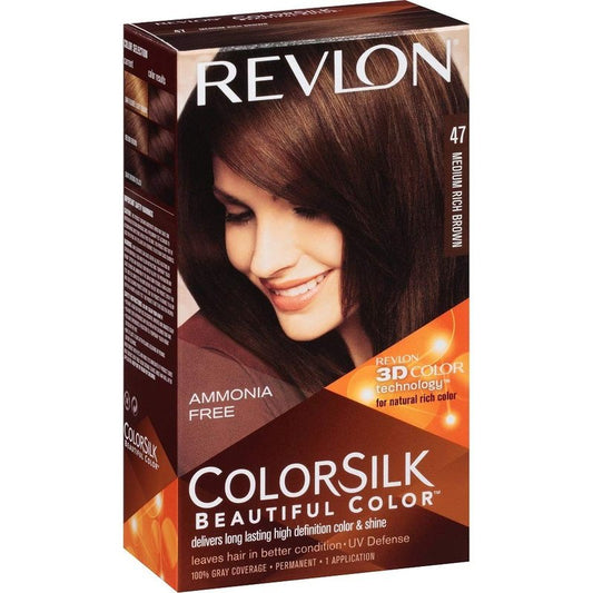 Revlon ColorSilk Hair Color - Medium Rich Brown | Long-Lasting, Natural Shine, 1 Each
