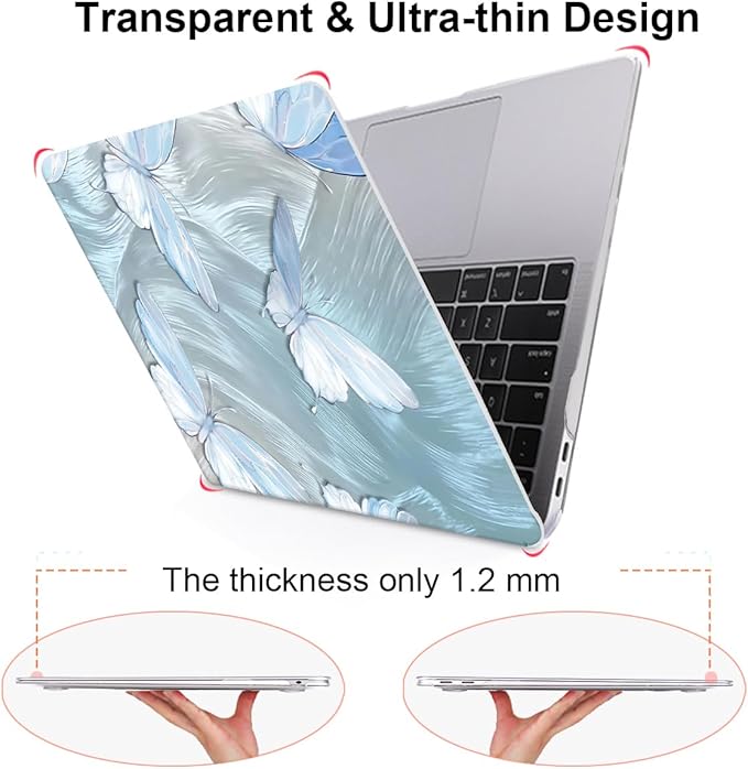 LCMOCICO for MacBook Pro Case 13 inch 2022 2021 2020-2016 A2338 M2/M1 A2251 A2289 A2159 A1989 A1706 with Touch ID, Plastic Hard Shell Keyboard Cover Screen Film Webcam Cover, Tin Foil Butterfly