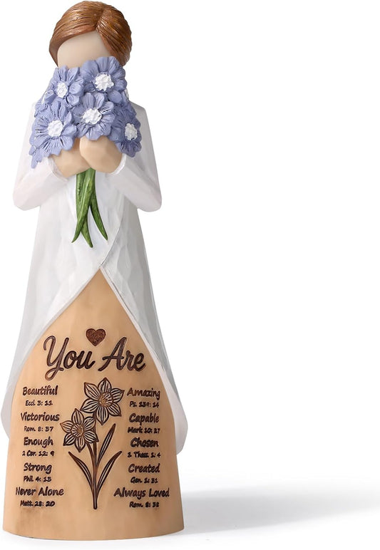 Sunflower Bible Verse Figurine - Inspirational Resin Statue with Scripture | Perfect Religious Gift for Women, Moms, and Friends