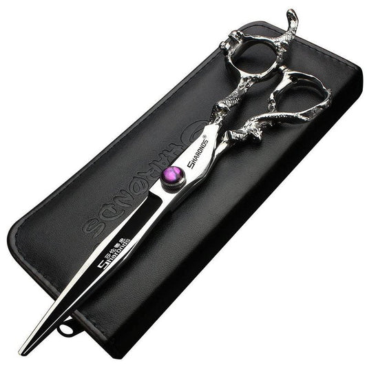 SHARONDS Hair Cutting Scissors Hairdressing Scissors Thinning Scissor Professional Barber Salon Home Shear For Men Women (8 inch flat)