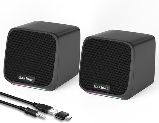 Computer Speakers for Desktop PC,Desktop Speakers,Small Computer Speakers USB Powered 3.5mm Aux Speaker