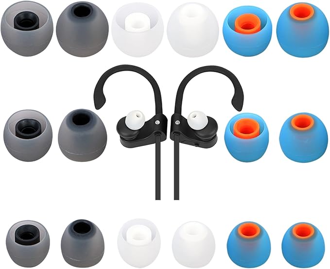 TSZYYM Earbud Tips Ear Bud Tips Soft Anti Slip Washable and Reusable Silicone Replacement Earbud Tips Fit Most in-Ear Earbuds(Inner Hole 3.8mm -5.1mm) 18pcs S M L