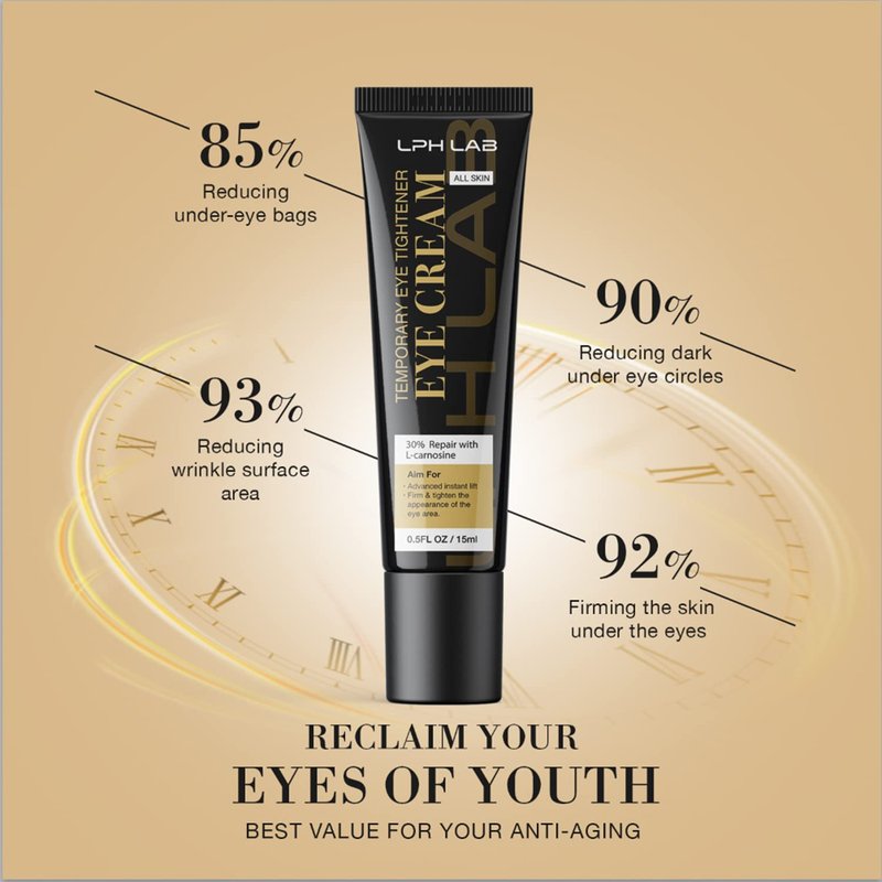 Temporary Eye Tightener Eye Cream, Instant Reduces Under-Eye Bags, Dark Circles&Puffiness, Anti Aging Fine Lines, Firm That Delicate Skin Under Your Eyes 0.5 oz