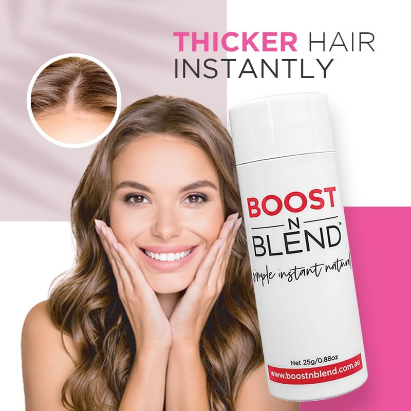 Hair Fibers for Thinning Hair - BOOST N BLEND Cotton Volumizer | Warm Cinnamon Brown (25g/0.88oz)