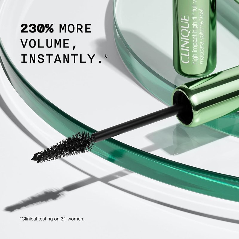 Clinique High Impact High-Fi Full Volume Mascara | Volume, Length, Non-Clumping, Smudge-Proof + Safe For Sensitive Eyes, Mini Travel Size, Black, 0.17 Fl Oz