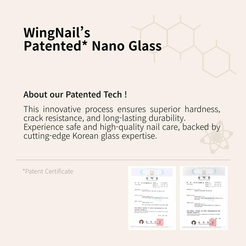 Wing Glass Nail File and Buffer – Nano Glass Nail Shiner, Professional Manicure Tool for Natural Glossy Finish, Washable & Reusable, 5 Colors, 5 Inch (Violet)