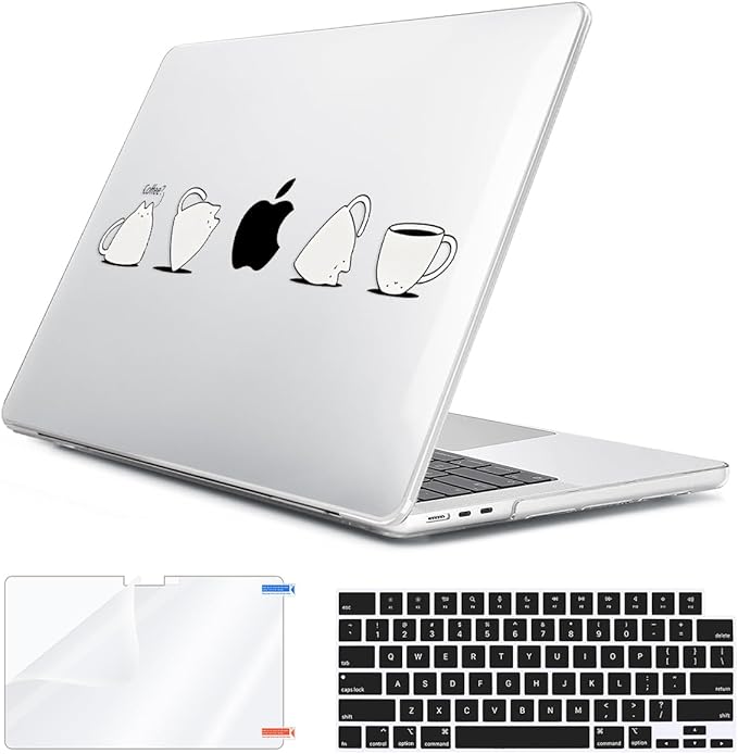 HOHAIYOO for 2026 2025 2024-2022 MacBook Air 13 inch Case M5 A3449 M4 A3240 M3 A3113 M2 A2681 with Touch ID& 13.6" Liquid Retina Display, Hard Shell&Keyboard Cover&Screen Protector&Webcam Cover, Cups