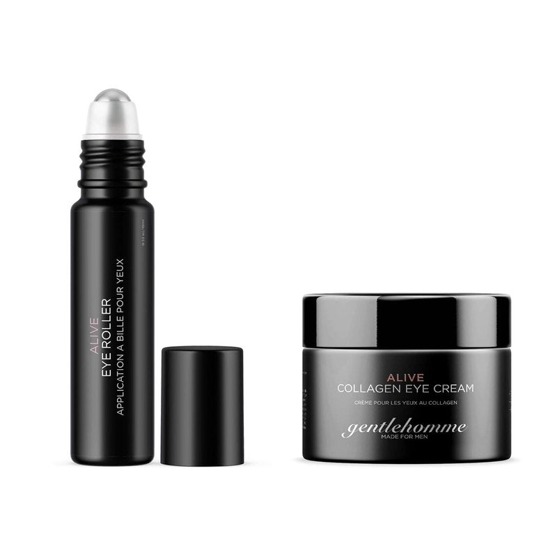 Eye Roller Serum for Men - Collagen & Caffeine Eye Cream | Depuffing Roller Ball for Dark Circles & Puffiness - 2 Count