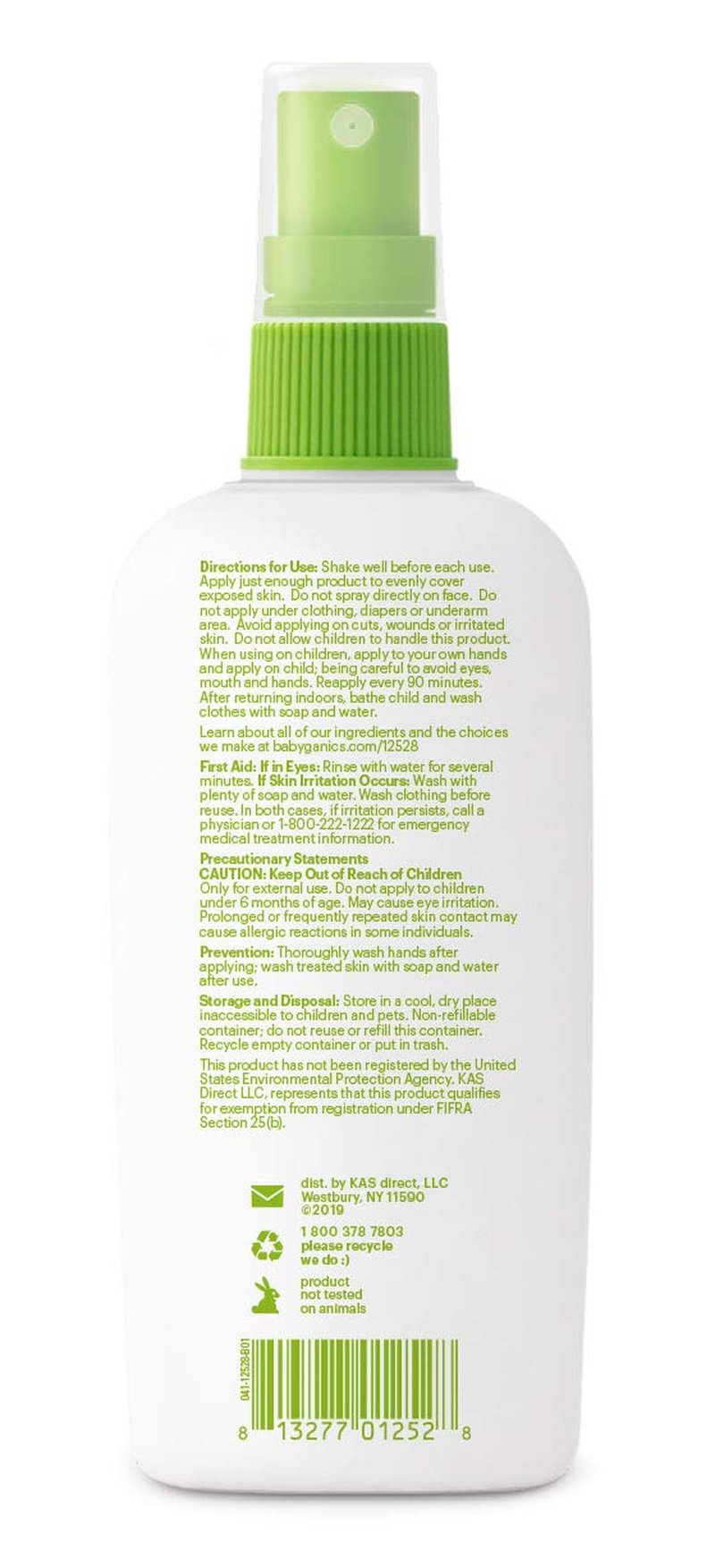 Babyganics 50 SPF Baby Sunscreen Spray and Bug Spray | Octinoxate & Oxybenzone Free | DEET Free, 6oz each, Combo 2 Pack