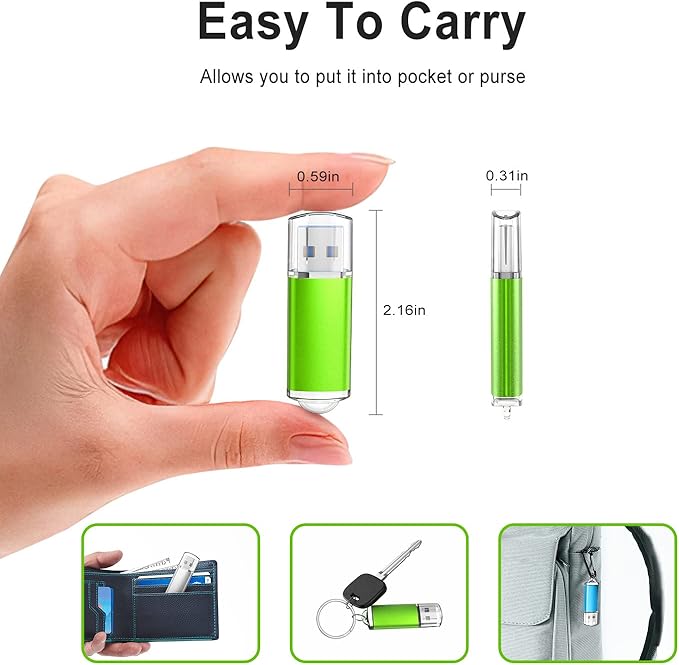 TOPESEL 32GB 10Pack 3.0 USB Flash Drive High Speed Thumb Drive Memory Stick Jump Drive USB Zip Drive for PC Laptops Tablets TVs Car Audio(5 Mixed Colors: Black Blue Green Red Silver)