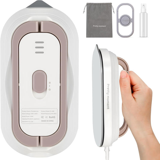 Skiennix Travel Iron - Mini Dry Iron with Global Voltage, 300W, Lightweight 0.8lbs, Ceramic Soleplate