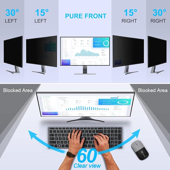 JEAPKA [2-Pack] 24 Inch Privacy Screen for Monitor Computer Screen Privacy Filter for 16:10 Widescreen Monitor Desktop PC Monitor Privacy Film Monitor Privacy Shield and Anti-Glare Protector