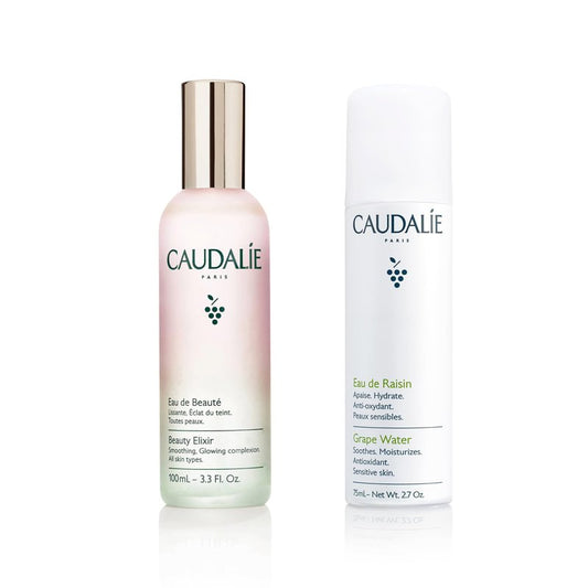 Caudalie Beauty Elixir Toning Face Mist and Travel Size Grape Water Mositurizing and Soothing Face Mist
