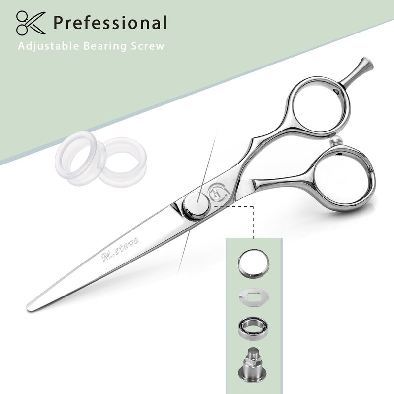 Hair Cutting Shears 5.5 Inch Professional Barber Scissors with Japanese 440C Stainless Steel and Razor-Sharp Convex Blades Hairdressing Hairstyling Haircutting Scissors for Salon and Home Use