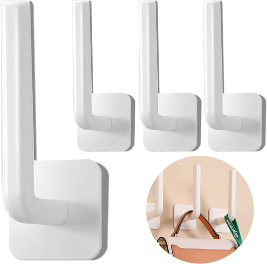 Skiennix 4Pcs Wall Hooks - Heavy Duty Self-Adhesive Multi-Purpose Hangers for Coats & More | Ideal for Bedroom, Bathroom, Kitchen, Office