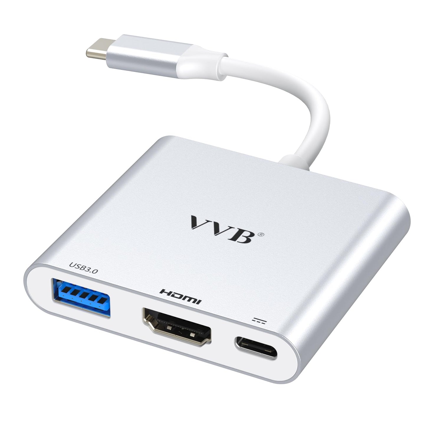 USB C to HDMI Adapter,USB-C Adapter Hub with 4K HDMI,USB3.0,Type C PD Charge Port 4K Multiport Digital AV Converter for iPad Pro/air,MacBook Pro/air,Tablet,Switch and More USBC Device