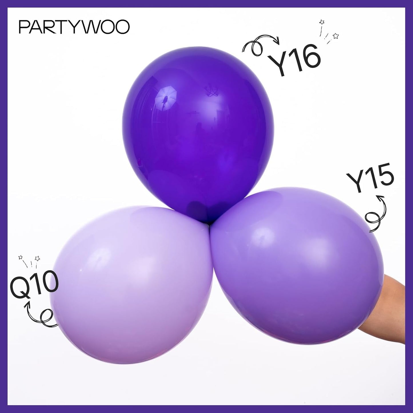 PartyWoo Purple Balloon Arch Kit - 142pcs in Dark Royal & Pastel Purple for Baby Shower & Birthday Decor