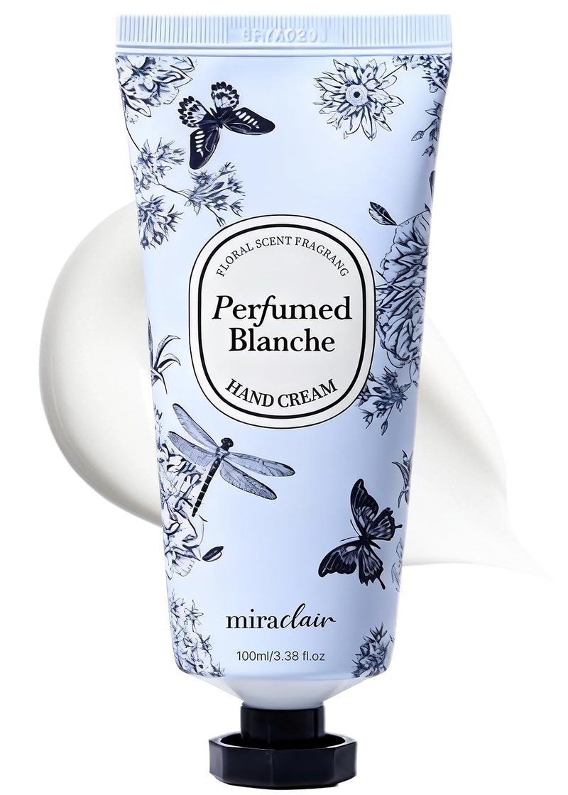MIRACLAIR Hand Cream, Hand Lotion for Dry Cracked Hands, Moisturizing Skincare, Nourishing Creams for Dry Hands, Nails, and Cuticles, Travel-Sized, Vegan, 3.38oz, Perfurmed Blanche