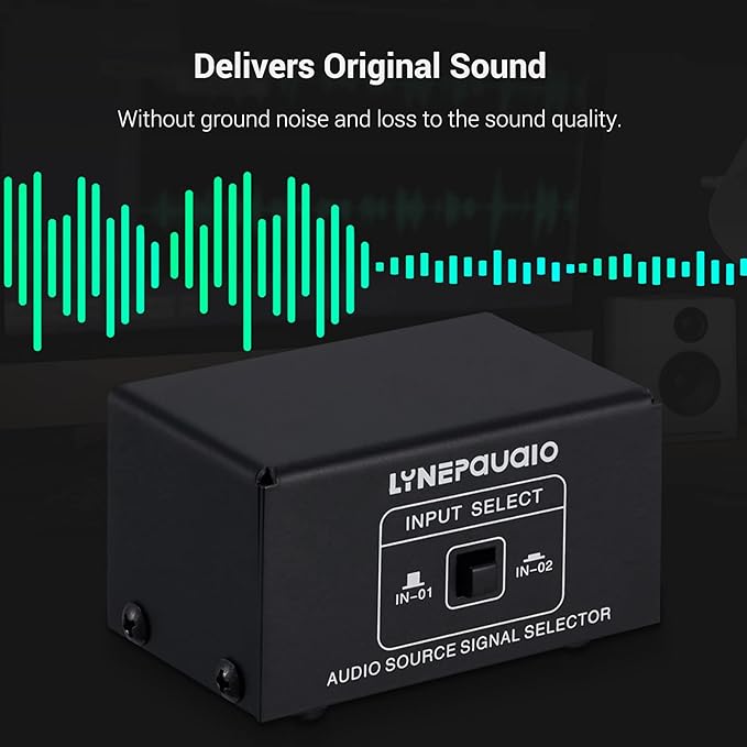 JINGFENG Audio Switcher RCA 2 in 1 Out/1 in 2 Out A/B Switch Stereo Audio Splitter Box with No Distortion RCA Jack for Switching Between Computer Speakers and Headphones