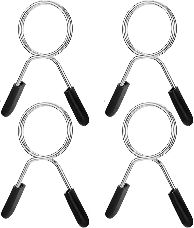 simarro 2 Inch Barbell Clamps, 4 Pcs Weight Barbell Clips, Barbell Spring Lock Collars, Barbell Handle Locking Clip for Strength Training Gym Fitness Training Accessories
