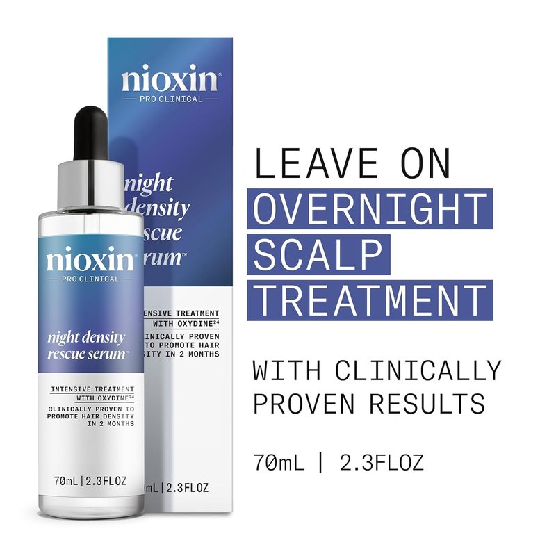 Nioxin Hair Fall Defense, Intensive Daily Leave-In Treatment with Caffeine + Night Density Rescue Serum, Overnight Thickening, Night and Day Treatment | Bundle