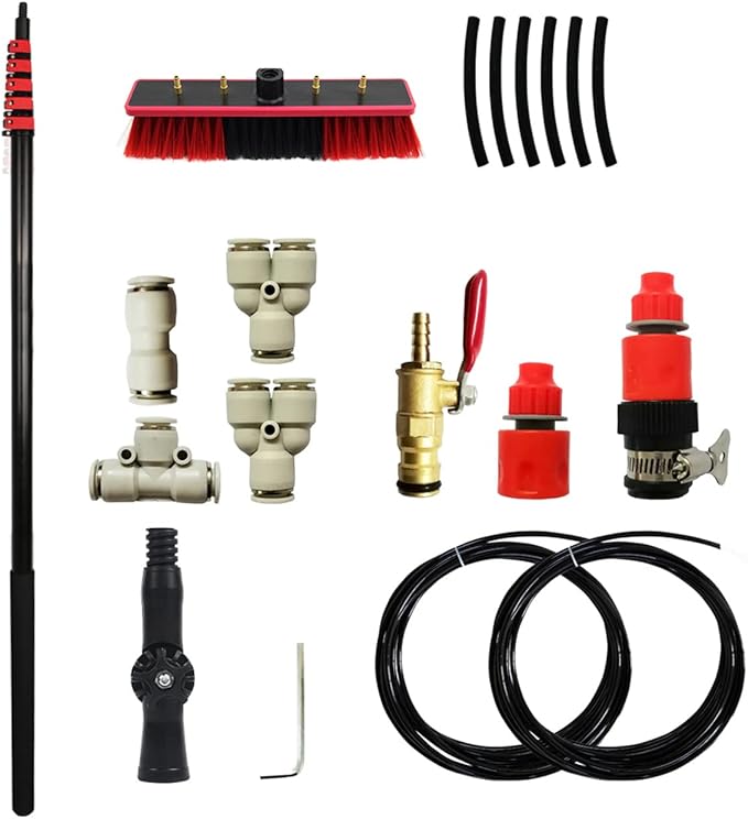 Solar Panel Cleaning Brush Window Cleaner Kit, Photovoltaic Panel Cleaning Telescopic Window Cleaner, Suitable for Cleaner Conservatory Roof Photovoltaic Panel Cleaning 6