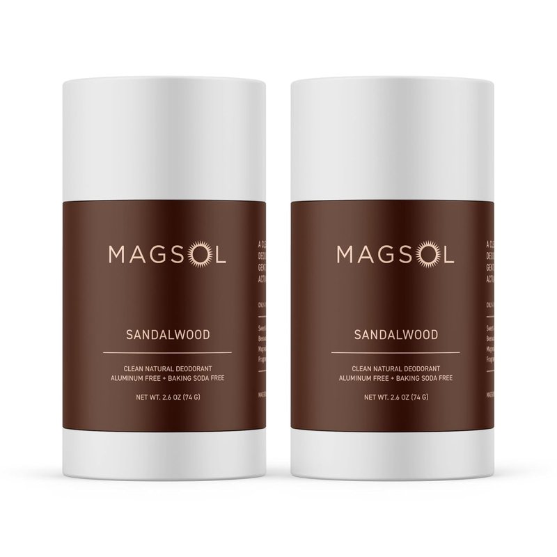 Natural Deodorant for Men & Women - Aluminum-Free Sandalwood Scent | 2 Pack