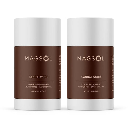 Natural Deodorant for Men & Women - Aluminum-Free Sandalwood Scent | 2 Pack