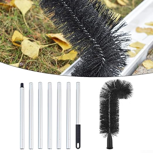 Efficient Roof Dust Removal Brush - Adjustable Gutter Cleaning Tool with Durable PET Bristles (2.28m)(2.28m)