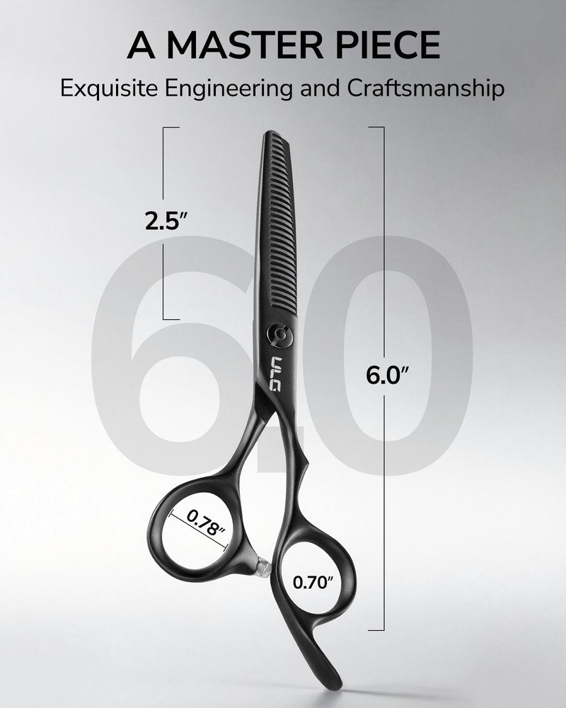 ULG Texturizing Shears – Professional Stainless Steel, 30-Teeth Thinning Scissors, Teflon Coated, Deer Tooth Blades for Precise Thinning and Layering, Ideal for Stylists and Barbers