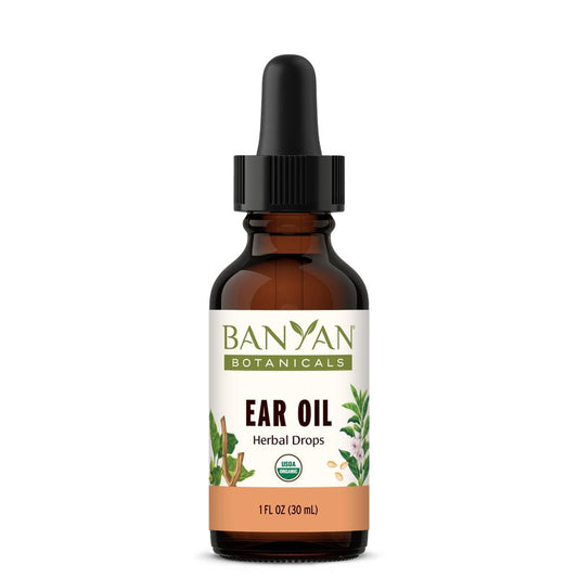 Banyan Botanicals Ear Oil – Organic Herbal Oil Ear Drops with Ashwagandha and Garlic – Soothing and Comforting for The Ears – 1 oz – Non GMO Sustainably Sourced Vegan