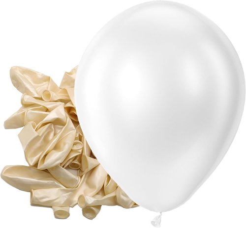 Bezente Pearl White Latex Balloons - 150 Pack 5-Inch Matte Helium Balloons for Weddings & Parties