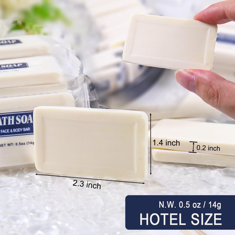 SLequipo Bulk Bar Soap, 120 Pack Mini Soap Bars Bulk Individually Wrapped, 0.5 oz Travel Soap Small Hotel Soaps Travel Size Toiletries for Hotel Bathroom