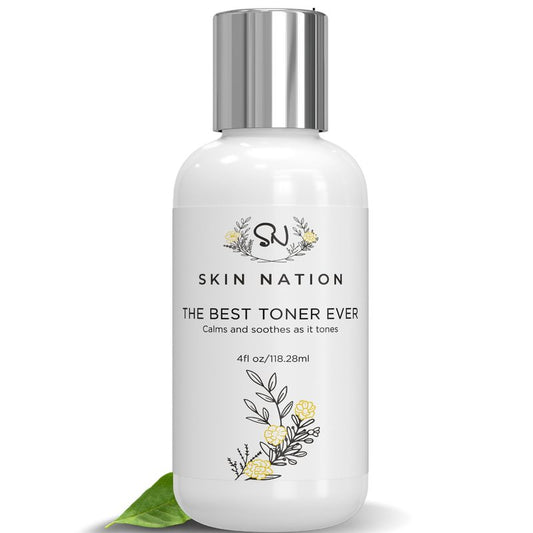 Skin Nation Hydrating Gentle Rosewater Toner with Aloe Vera and Chamomile, Alcohol-Free and Paraben-Free, for Dry, Sensitive, Oily and Combination Skin, 4 fl oz