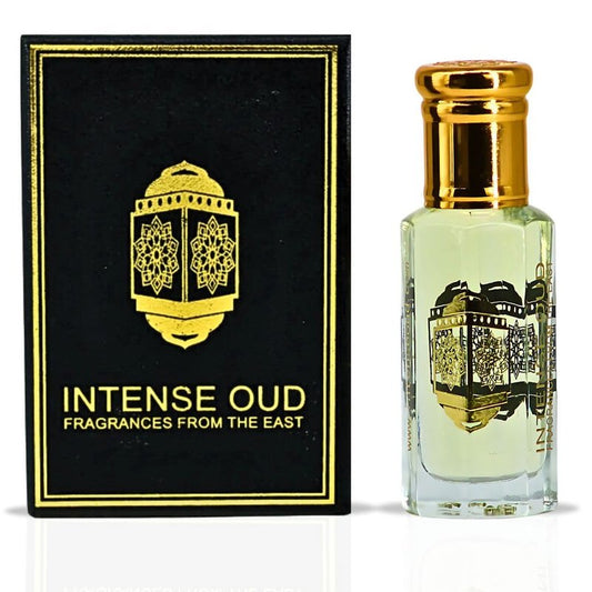 INTENSE OUD Woody Vanilla Long Lasting Arabian Perfume Oils for Women 12ML (0.40 OZ) Concentrated Perfume Oil with Sweet Vanilla, Soft Sandalwood & Rich Oud – Fragrance Oil in Black Gift Box