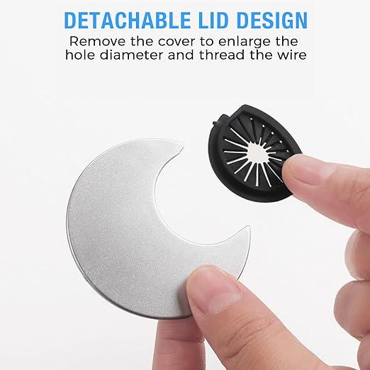 BOPOREAE Desk Grommet 2-1/16" (53 mm), Desk Cord Hole Cover, Cable Grommet ABS Plastic, Desk Hole Grommet for Office and Home Table Cable, Detachable Cable Cord Organizer (Silver Sand 2 Pcs)