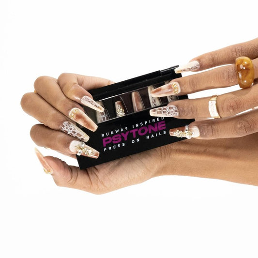 PSYTONE Short Press on Nails Almond Orange French Tip Glue on Nails Cute Fake Nails Full Cover Stick on Nails Glossy Artificial Nails Short Acrylic Nails Press ons Reusable False Nails for Women