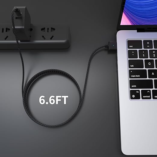 LONNIELONLI USB-C to Magnetic 3 Cable 140W for M4 MacBook Air Pro Charger, Magnetic Safe 3 Cable for MacBook Air (15''/13'' M4 2025, M3 2024, M2 2023, M2 2022), Pro (16"/14" 2024/2023/2021) 6.6ft