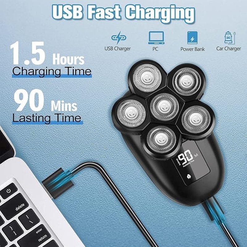 Electric Shaver for Men - 6-in-1 Multi-Function Razor with Precision Blades | Waterproof Design