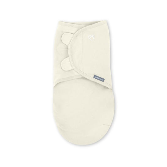 SwaddleMe by Ingenuity Original Swaddle, 100% Cotton, Improves Sleep & Calms Startle Reflex, Preemie Size, Up to 7 Pounds, 1-Pack, Baby Swaddle Blanket - Cream