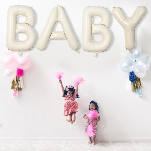 Giant Alphabet X Foil Balloons - Cream Ivory White 40 Inch Mylar Letter for Birthday & Baby Shower Decor