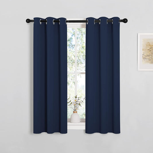 NICETOWN Blackout Curtains - Navy Thermal Insulated Draperies for Kids' Room | 29 x 40 Inch, 1 Pair