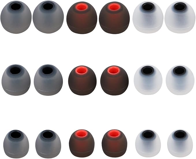 MMYQXI Silicone Earbud Tips - Fit for In-Ear Headphones (Inner Hole 3.8mm-5.1mm) - 9 Pairs S/M/L