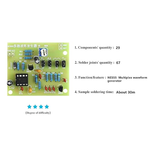 Yidab Soldering Practice Kit DIY Multiplex Waveform Generator Plug-in Circuit Kit Learn Soldering Kit for Beginners