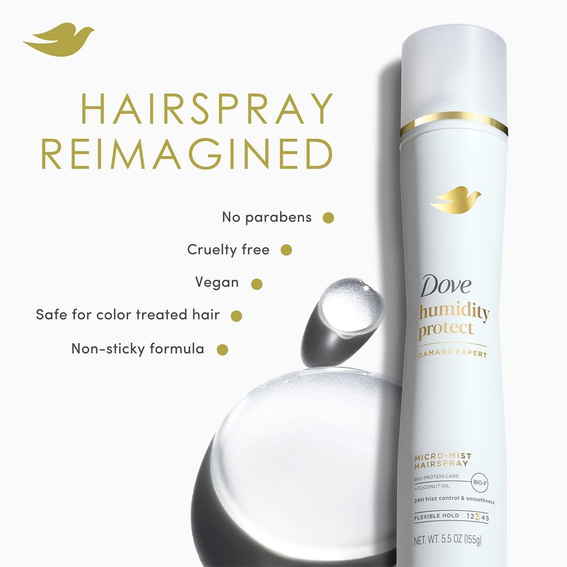 Dove Shampoo & Conditioner Set, Coconut & Hydration Flexible Hold Hairspray, Compressed Micro Mist – Deep Moisture for Revitalizing Dry, Damaged Hair & Styling (3 Piece Set)