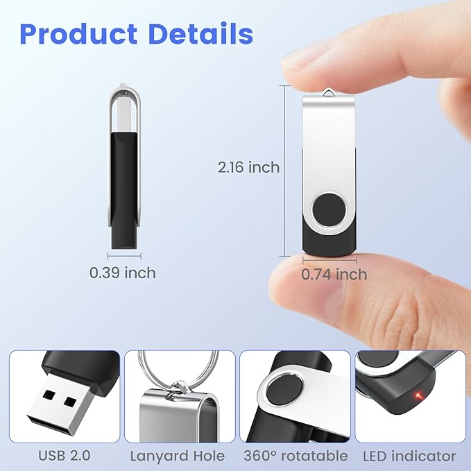 ABLAZE 512MB Flash Drives 500 Pack, USB 2.0 Thumb Drives Bulk Swivel Memory Stick Bulk USB 500 Pack Pendrives 512MB (Mixcolors)
