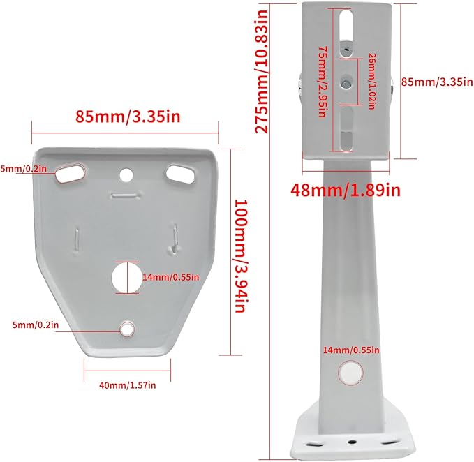 NVRTTRR L-Shape Dome Camera Bracket, Wall Ceiling Mount for Security Dome Cameras, (Wall Mount Bracket)