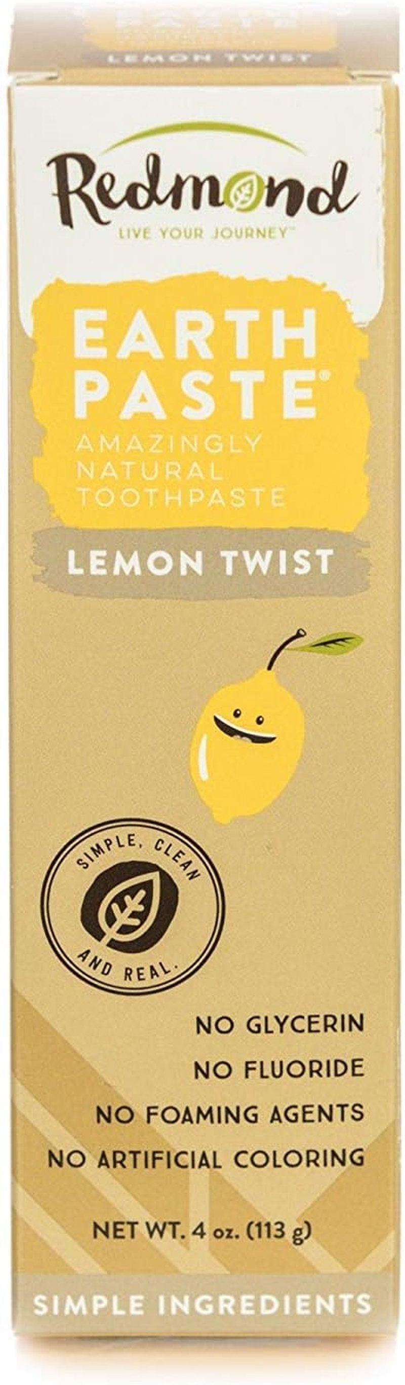 Natural Non-Fluoride Toothpaste - Lemon Twist Flavor, 4 Ounce Tube | 6 Pack
