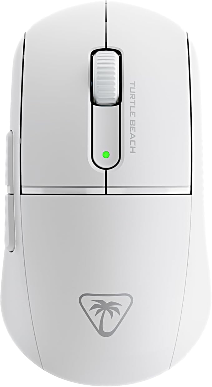 Turtle Beach Burst II Air Wireless Gaming Mouse - 47g Ultra Lightweight, Optical Switches, 26000 DPI Optical Sensor, 120-hour Rechargeable Battery, Symmetrical Design, Bluetooth, USB-C Cable – White